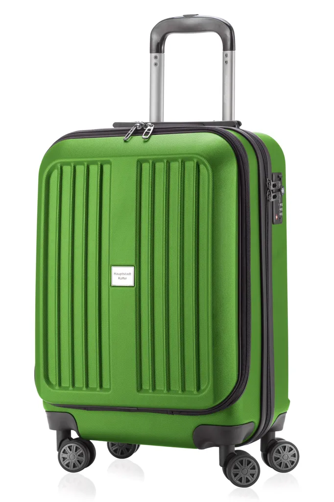 HAUPTSTADTKOFFER - X-Berg - Handgepäck + Laptopfach Koffer Trolley Hartschale, TSA, 55 cm, 42 Liter,Hellgrün